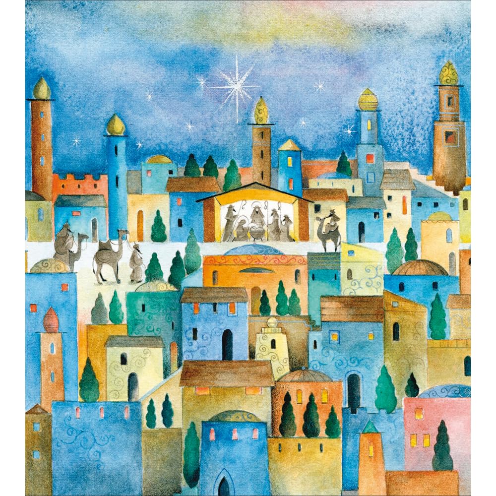 Pack of 5 Bethlehem Starlight Magic! Charity Christmas Cards 605741, Vibrant, 12cm x 13.5cm