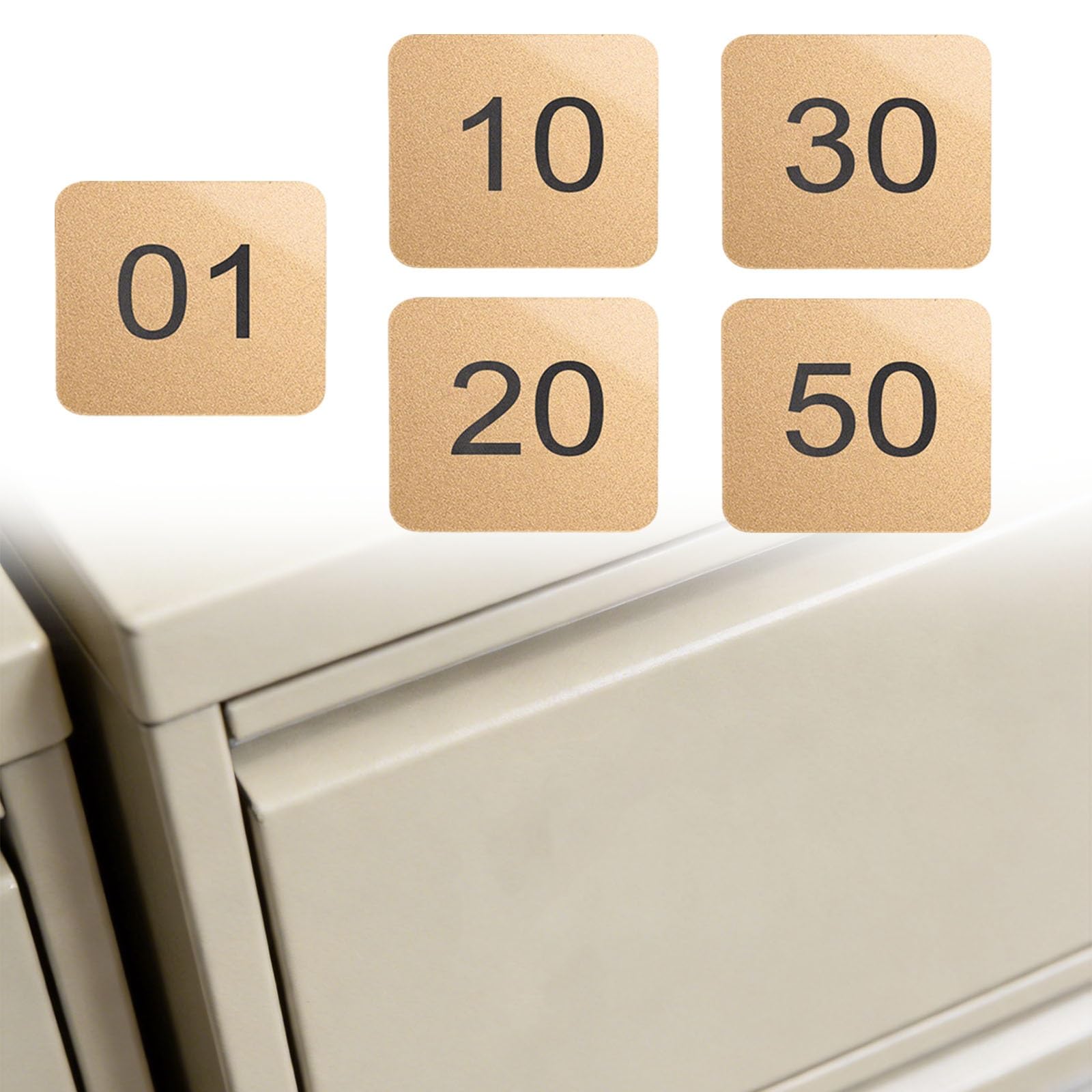 numner Etiqueta Numerada De Casillero Rectangular Con Respaldo Autoadhesivo/placas De Número De Letrero Puerta Acrílica 1-10 1-50 Número(Gold-1-30,L 8 CM W 8 CM)