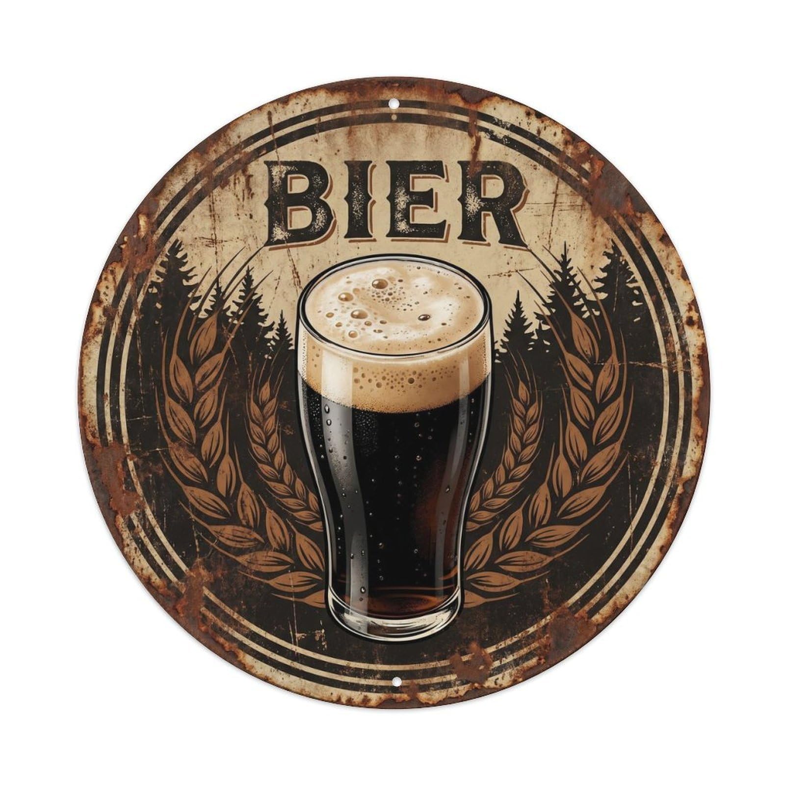 European Craft Beer Beverage Pub Brewery Weathered Metal Tin Sign