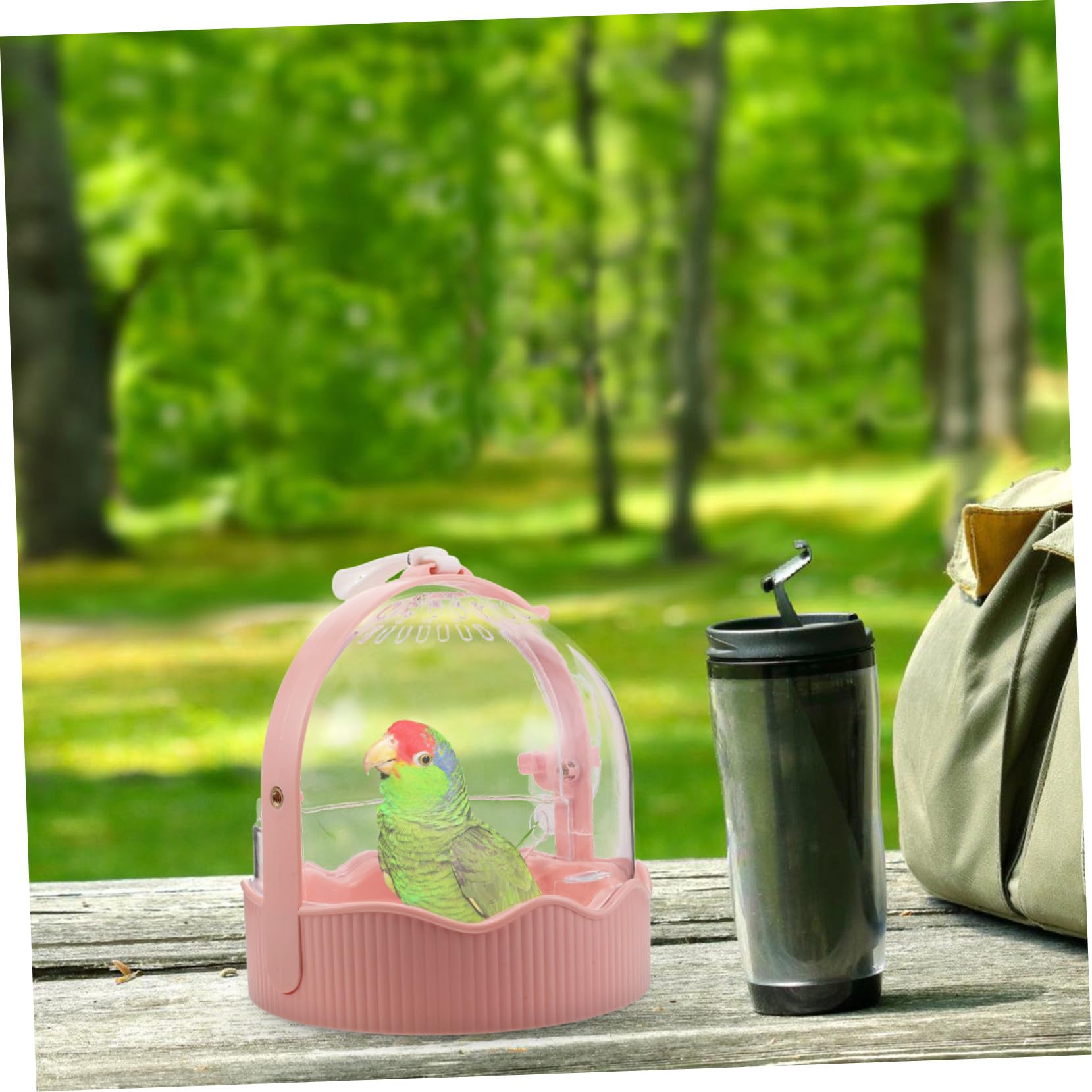 Atmungsaktive Leichte Papageien-reisetransportbox mit Großzügigem Raum und Integriertem Trinknapf Tragbarer Outdoor-vogelkäfig für Kleine bis Mittelgroße Wellensittiche und
