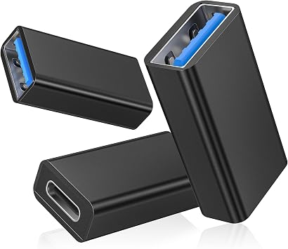 Basesailor USB C Female to USB A 3.2 Female Adapter 3 Pack,Type C to Type A Connector,OTG Data Transfer Converter 10Gbps for iPhone 17 16,iPad Air,MacBook Pro,Laptops,Tablets,Galaxy,USBA Peripherals
