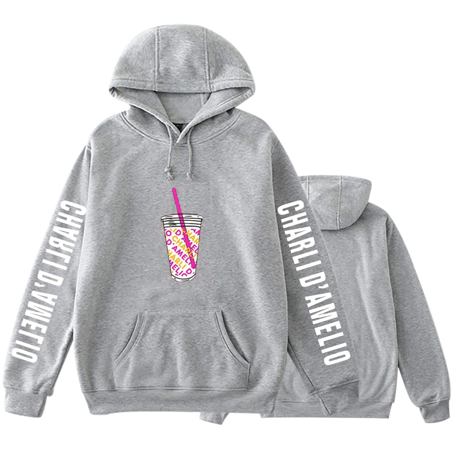 Charli Damelio Sweatshirts Black Pullover Printed Drink Add Thick