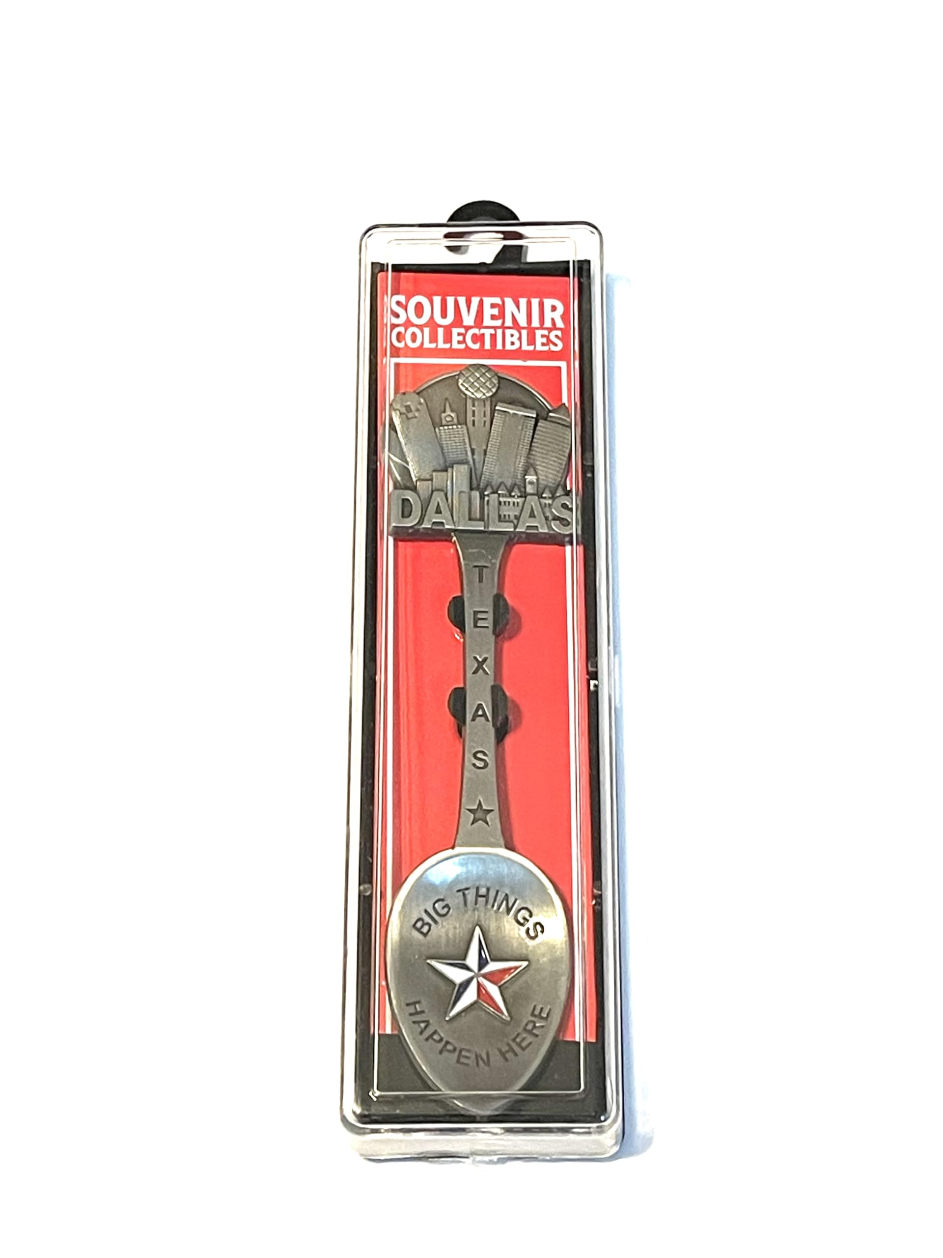 SUREG Texas Souvenir Collectible Spoon Dallas And Texas Pewter Design Box Pack 1 Item (Dallas Texas)