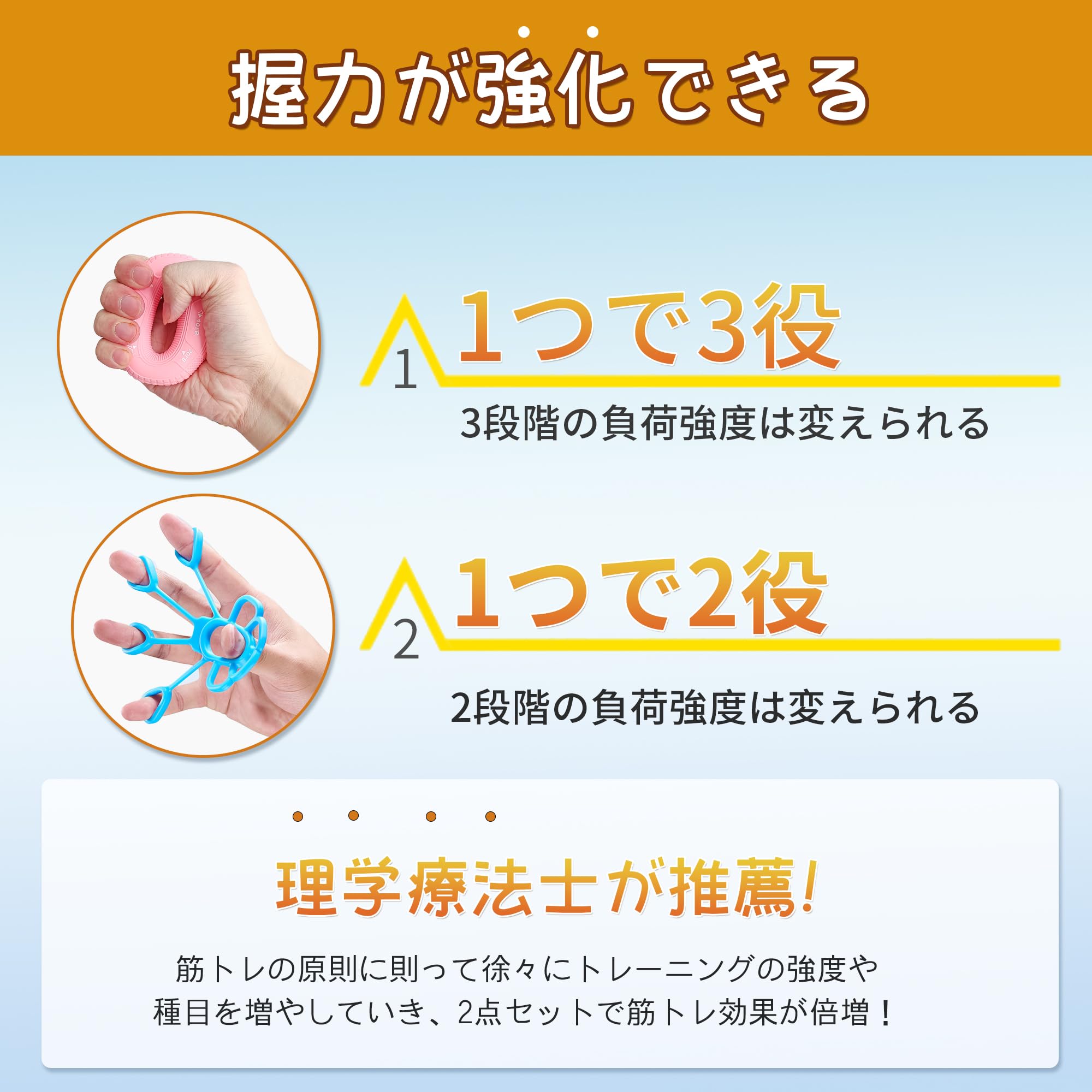 握力アップ Amazon | 握力アップグリッパー ドーナツ型 ハンドグリップ 強度調整