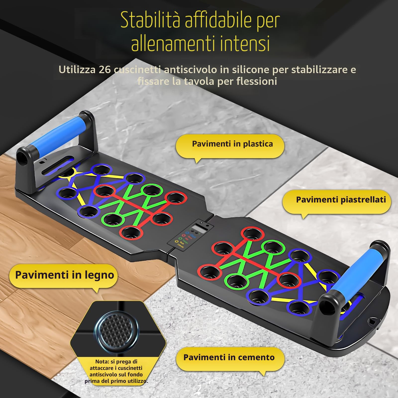 Push Up Board 26 in 1 - Pedana multifunzione per esercizi domestici, sistema fitness, pavimento, petto, esercizi muscolari, attrezzature professionali per bruciare grasso per uomini