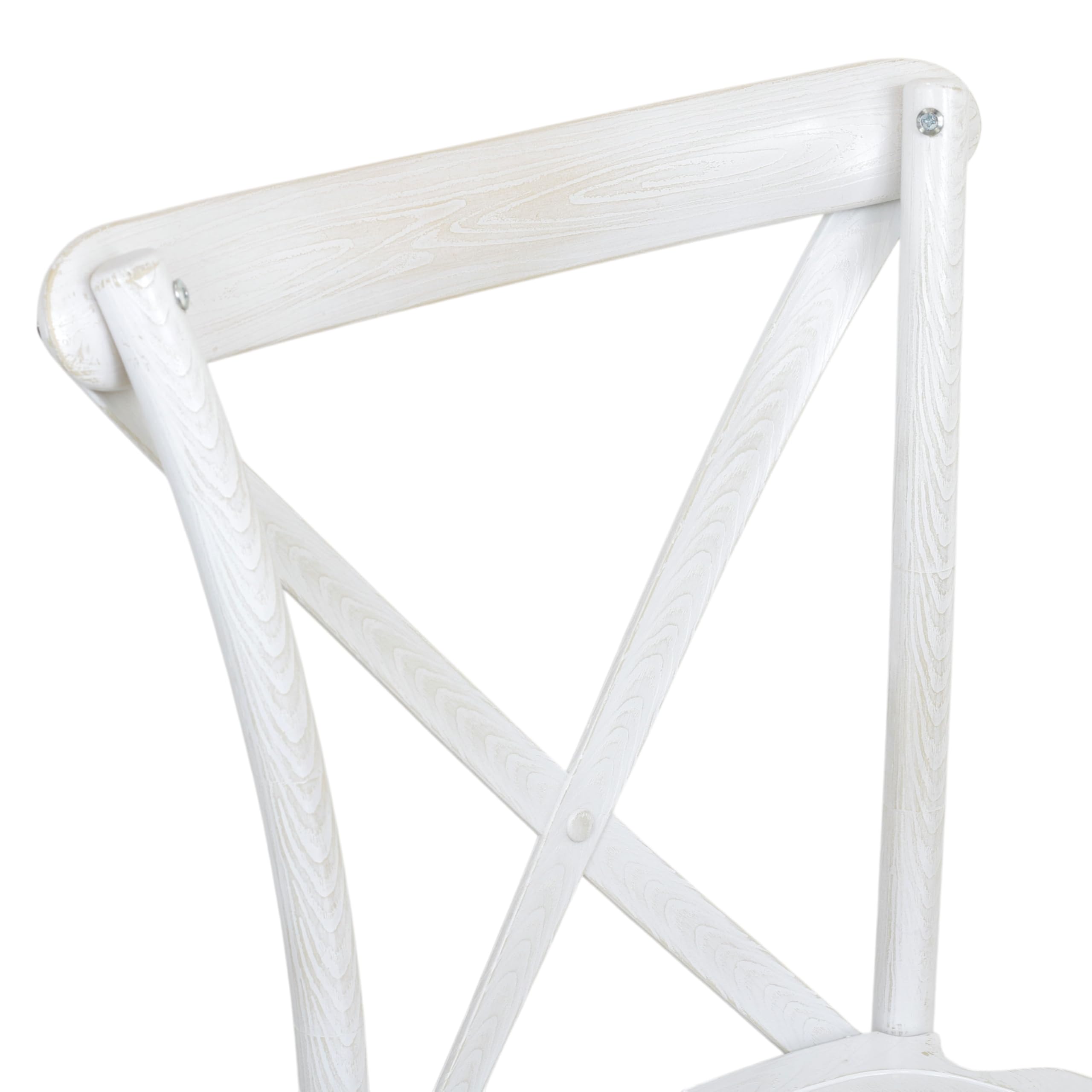 Totò Piccinni Sedia CROSS in POLIPROPILENE in KIT design Vintage EFFETTO LEGNO Croce Impilabile (Bianco Shabby Effetto Legno, 4 Pz)
