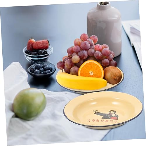 Miniatura 2 de BESTOYARD Cuencos de pasta para ensalada, 4 unidades, bandeja de frutas esmaltada, bandeja de mesa vintage