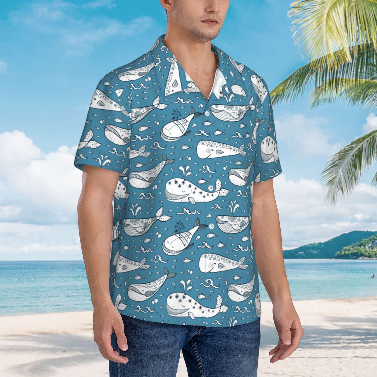 Amazon.co.jp: メンズ シャツ 夏服 アロハシャツ クジラ柄 半袖 ハワイ Amazon.co.jp: メンズ シャツ 夏服 アロハシャツ クジラ柄 半袖 ハワイ