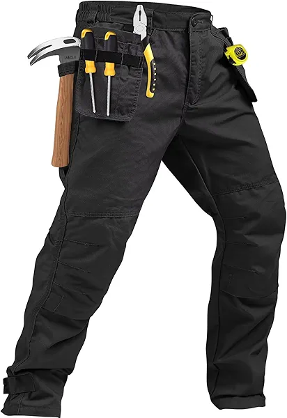 GSGGIG Men's Hiking Pants Ripstop Construction Pants Tactical Field Pants Multi-Pocket Utility Cargo Work Pants