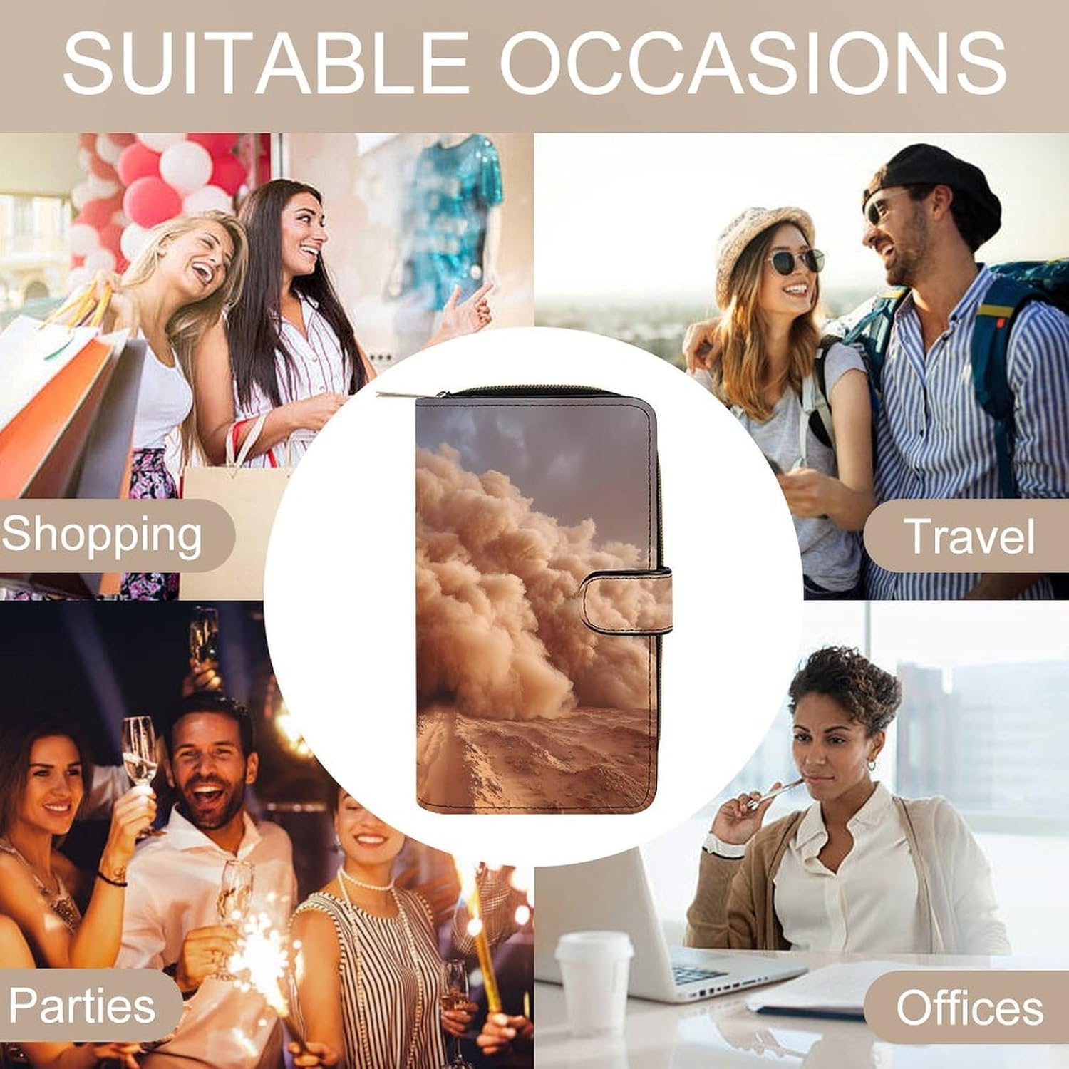 Sandstorm Huge Clouds of Dust Womens Wallet for Men Slim Purse Clutch Handbag with Card Holder