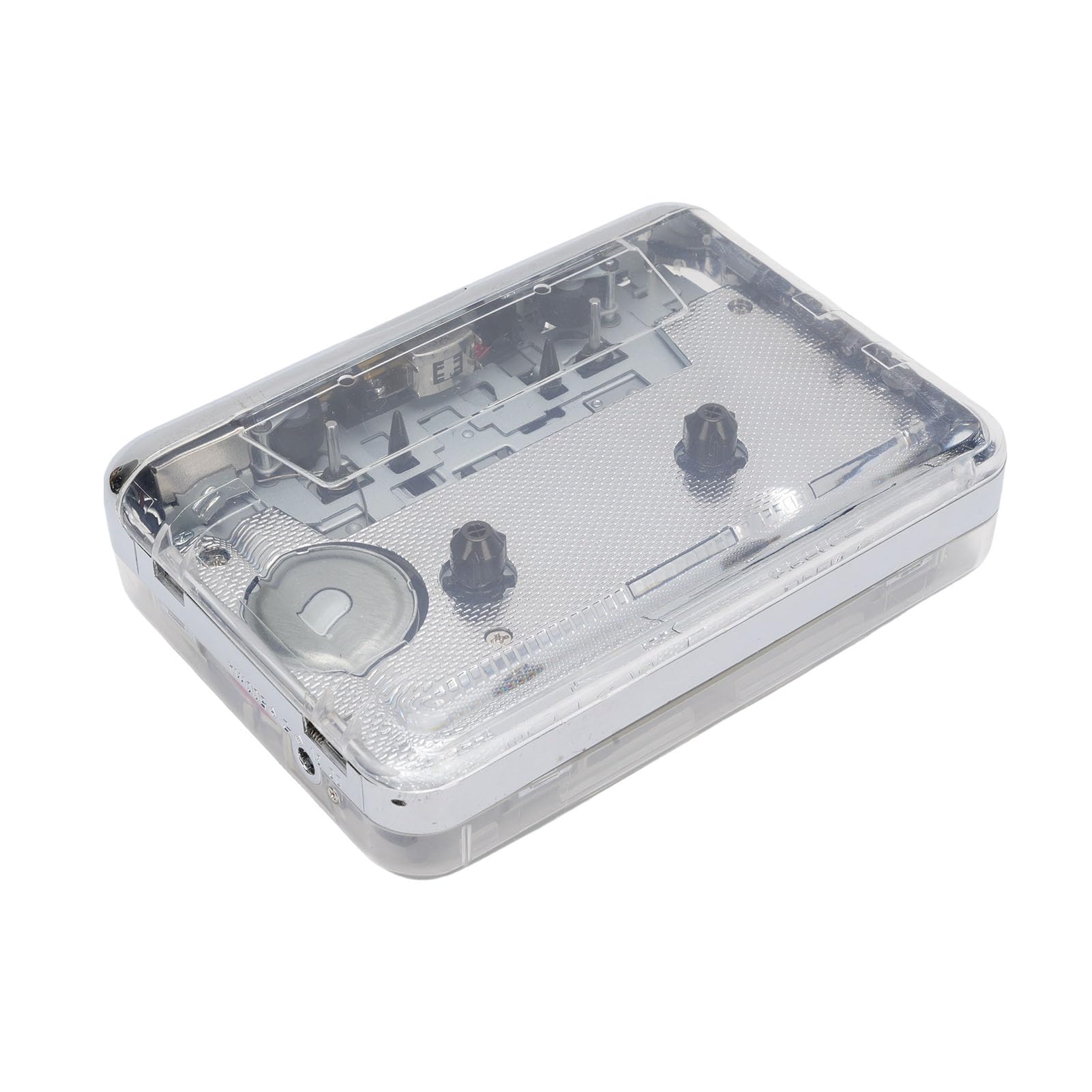 Ejoyous Przenośny Odtwarzacz Kasetowy Przezroczysty Odtwarzacz Kasetowy ABS Konwerter USB na MP3 ze Słuchawkami Stereo Funkcja Automatycznego Cofania do Podróży Walking Bieganie PC Korzystanie z