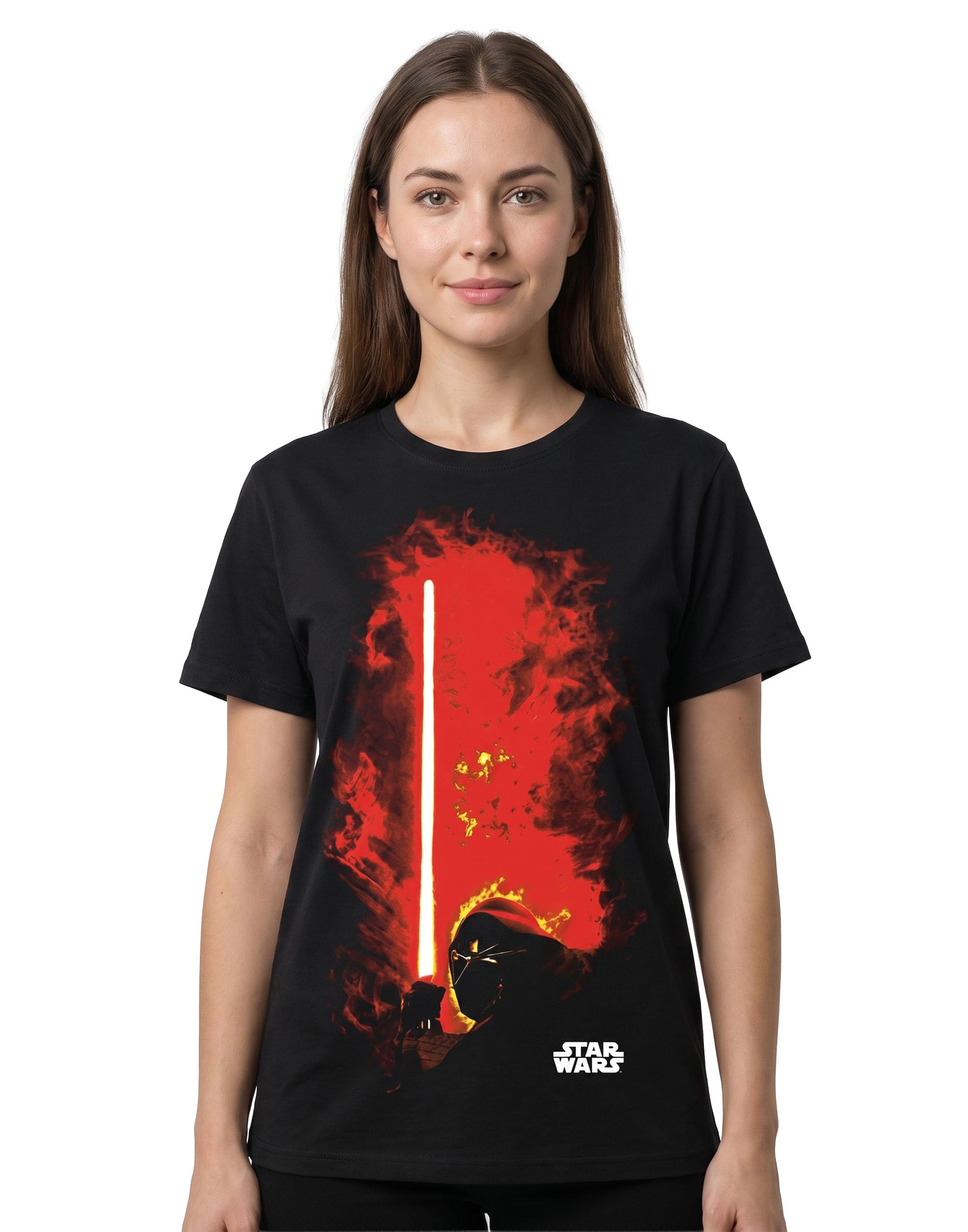B&Q -  Star Wars Womens Black Darth Vader Short Sleeved T-Shirt (Large)