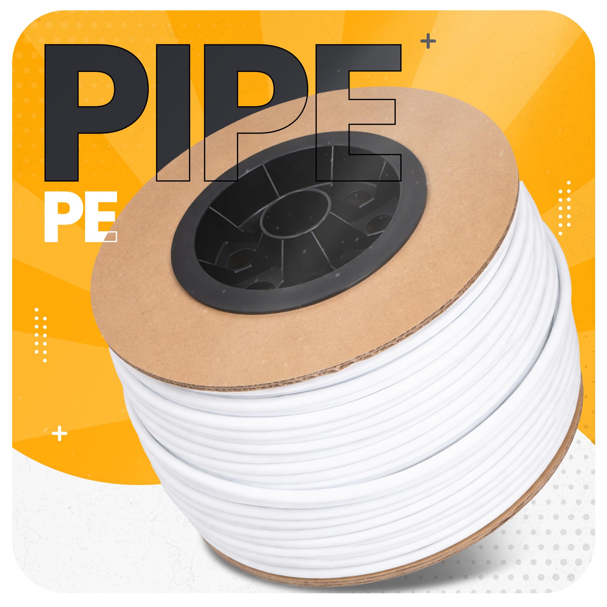 Instalguru Tubo PE 5 mm x 200 m Manguera Polietileno Riego Jardín Goteo Tubería Suministro Agua Blanca Instalación Exterior Sistema Aspersión Conducción Agrícola Micro-riego