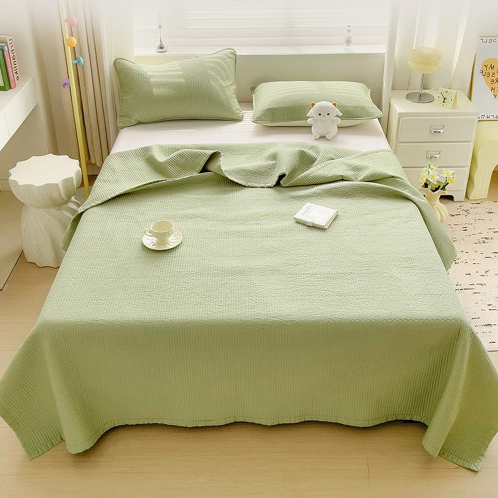Trapunte super morbide e accoglienti, 250 x 230 cm, comodi copriletti in cotone lavato, set copriletto per tutte le stagioni per il massimo calore e stile