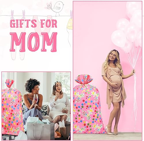 Miniatura 3 de Zonon 3 bolsas de regalo extragrandes de 56 pulgadas con lazos, almacenamiento de plástico de gran tamaño, bolsas de regalo grandes para envolver