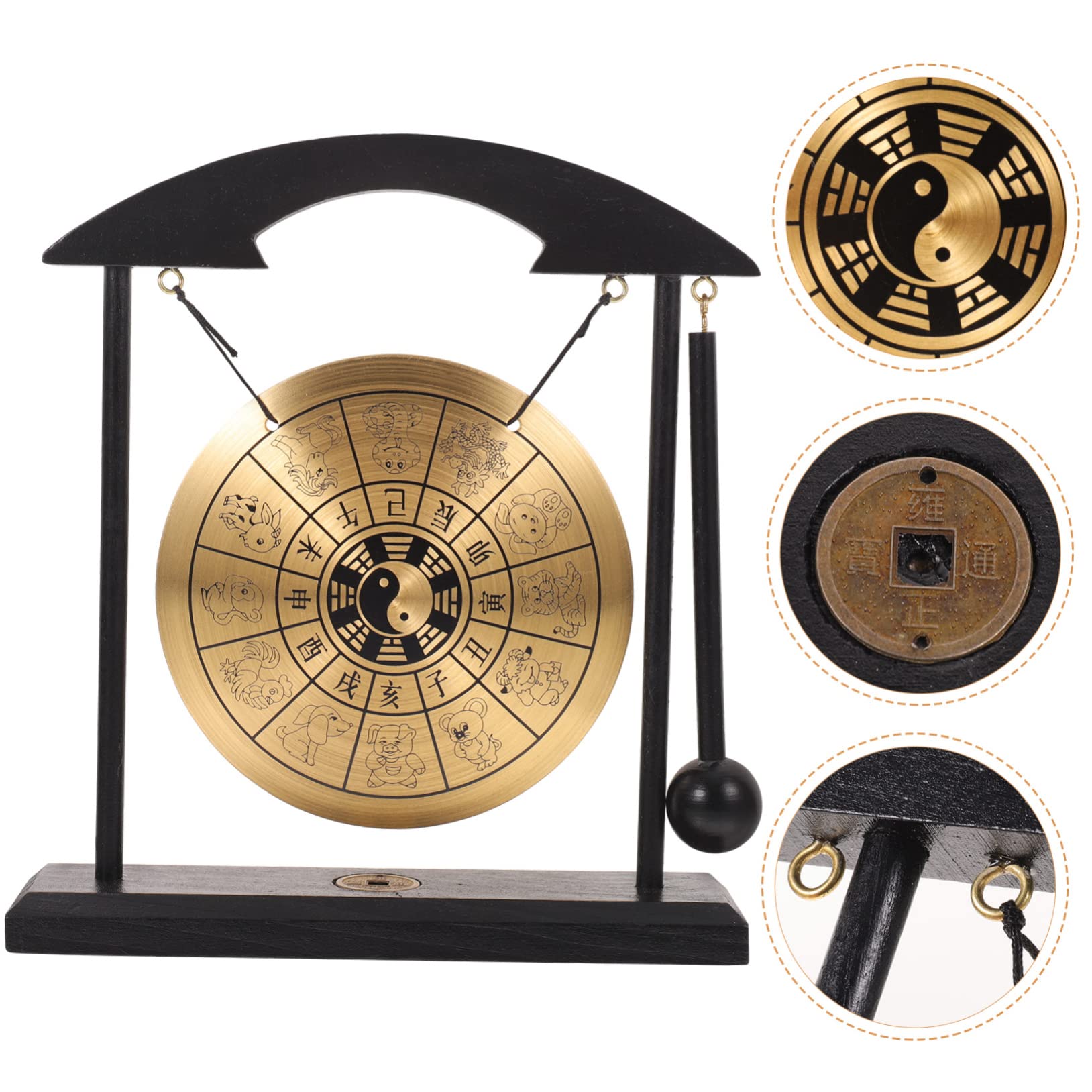 CIMAXIC Traditional Handmade Gong Zodiac Gong Adornment Unique Craft Desktop Gong Decor Home Decorative Item