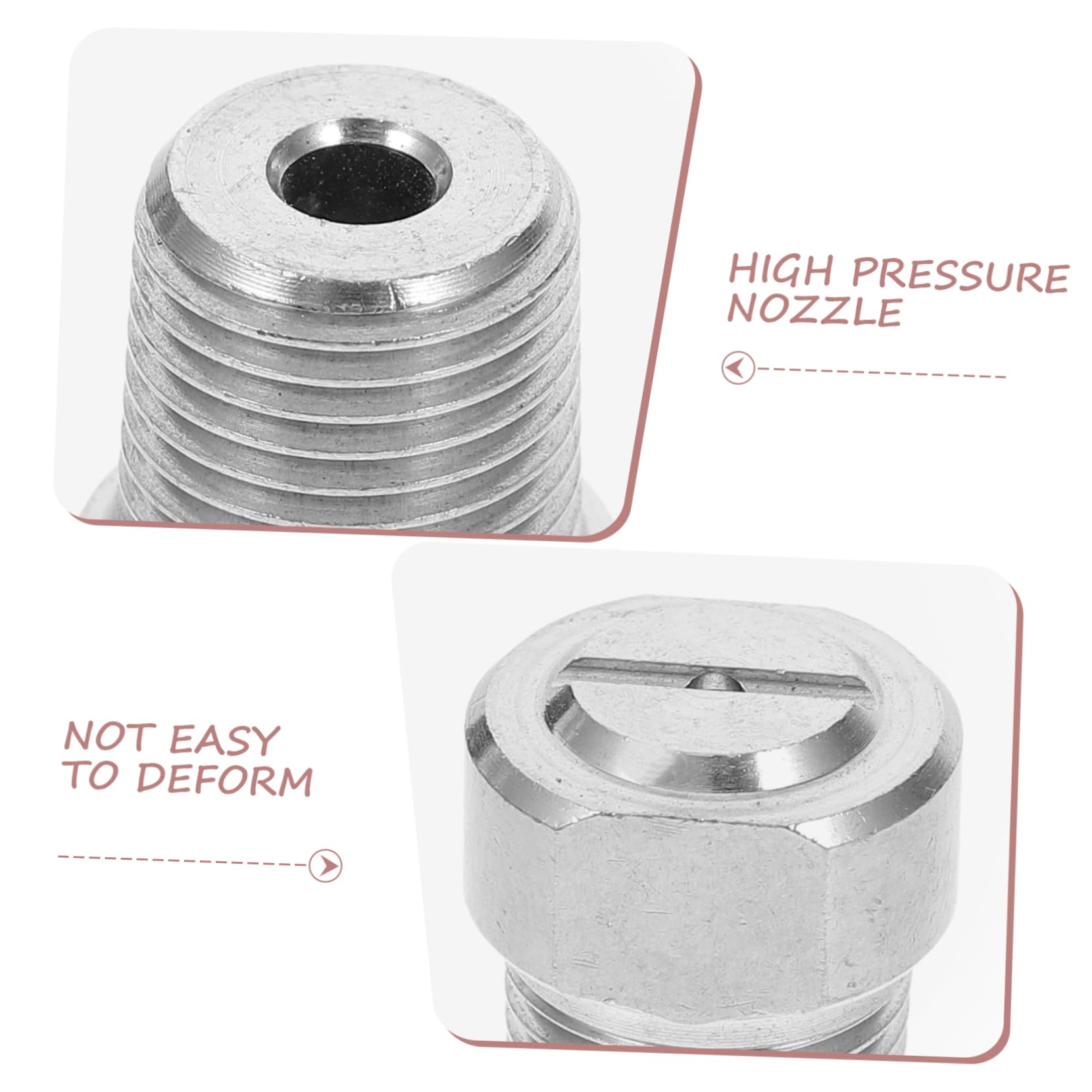 ibasenice High Pressure Spray Nozzle Tip Stainless Steel Fan Spray Tip for Pressure Washer Radiator Cleaning Wand Versatile Nozzle for Unclogging Drains and Water Pipe Cleaning