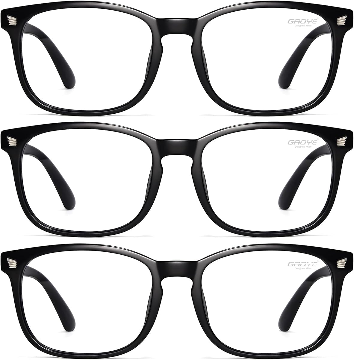 Gafas de luz azul Gaoye para mujer - Paquete de 3 | Gafas para computadora, bloqueo de luz azul, accesorios elegantes para monturas de gafas