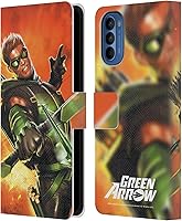 Vista 7 de Head Case Designs Officially Licensed Justice League DC Comics Classic Green Arrow Comic Art Leather Book Wallet Case Cover Compatible with Motorola