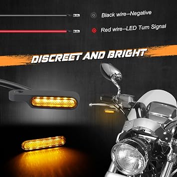 NTHREEAUTO Motorcycle LED Turn Signals, Universal Sequential Blinker Lights