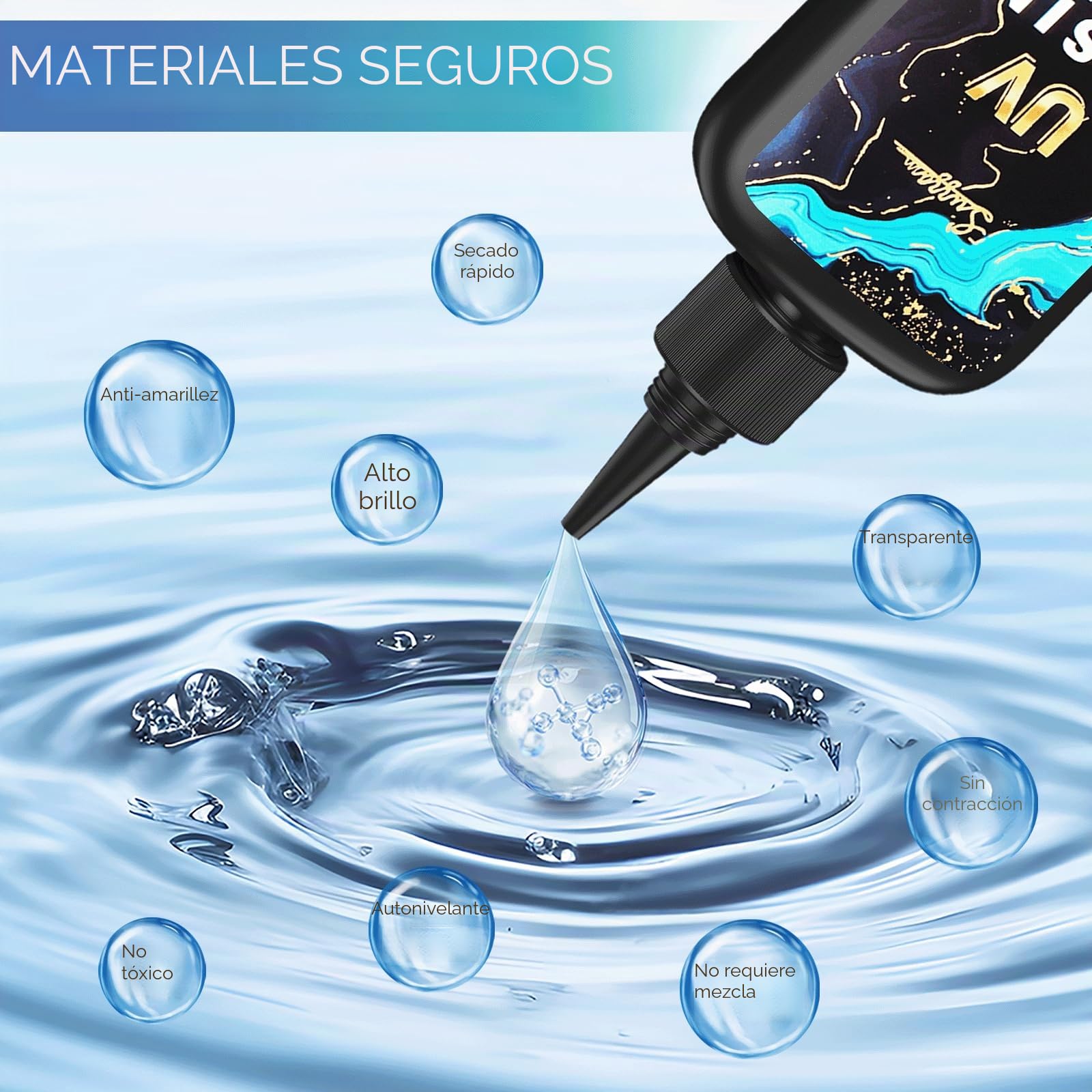 Suzzam Kit de resina UV con lámpara, kit de fabricación de joyas de resina UV transparente de 300 g con moldes, lámpara UV de 30 W y herramientas | Kit de manualidades no tóxico de bajo olor para