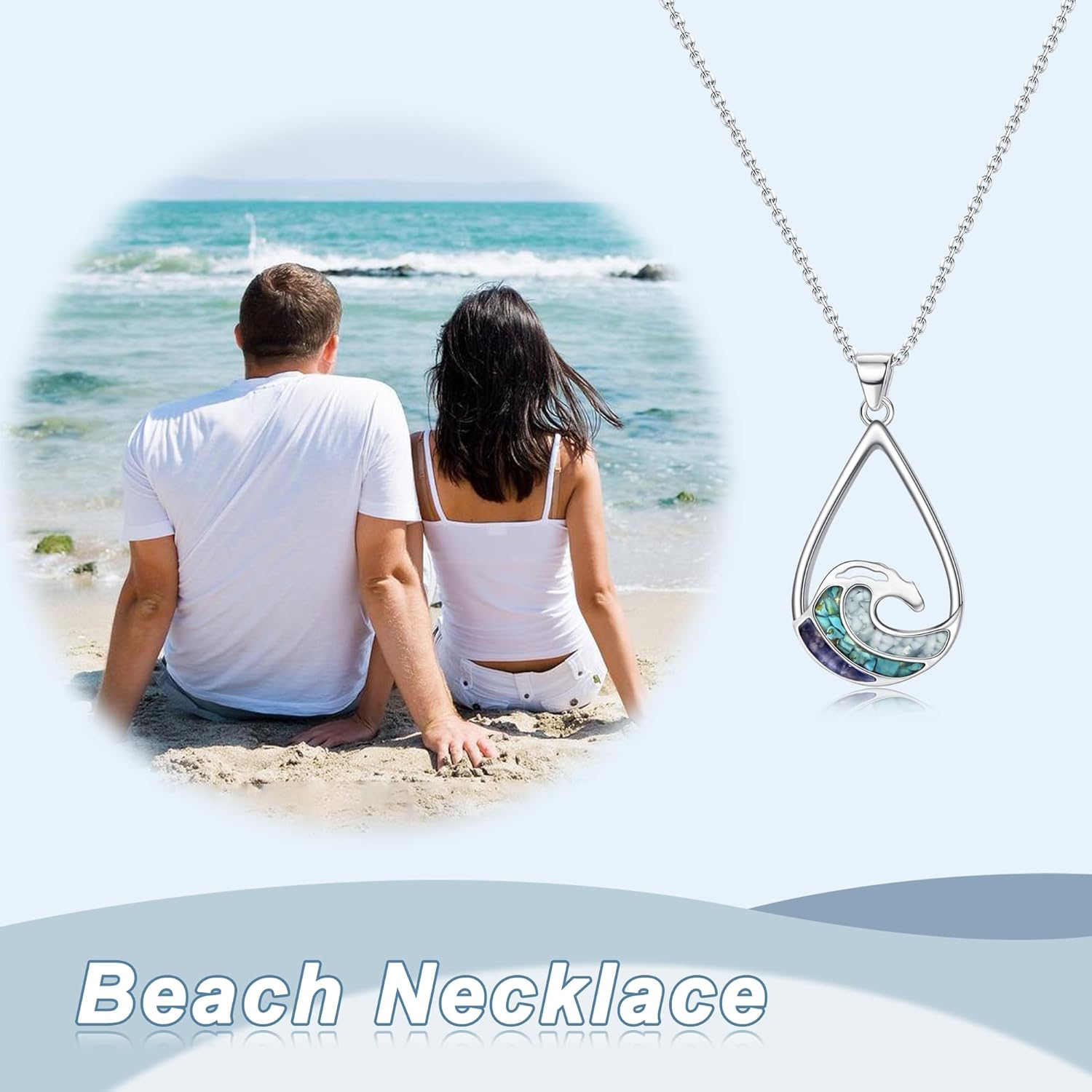 Beach Necklace Palm Tree Necklaces/Moss Agate Mushroom/Starfish/Octopus/Turtle/Wave Ocean Jewelry Gifts for Women