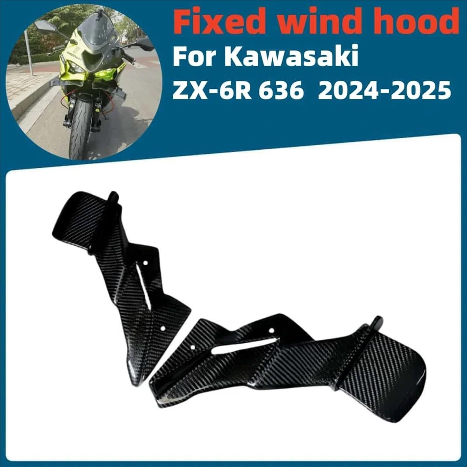 Motocicleta Alerón Delantero Kit de alerón Delantero aerodinámico GP Compatible con Kawasaki ZX-6R 636 2024-2025
