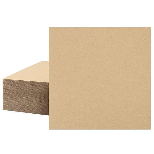 Mat Board Center, 50 hojas de cartón corrugado de 10 x 10 pulgadas, insertos de cartón plano para embalaje, envío, correo, manualidades de bricolaje