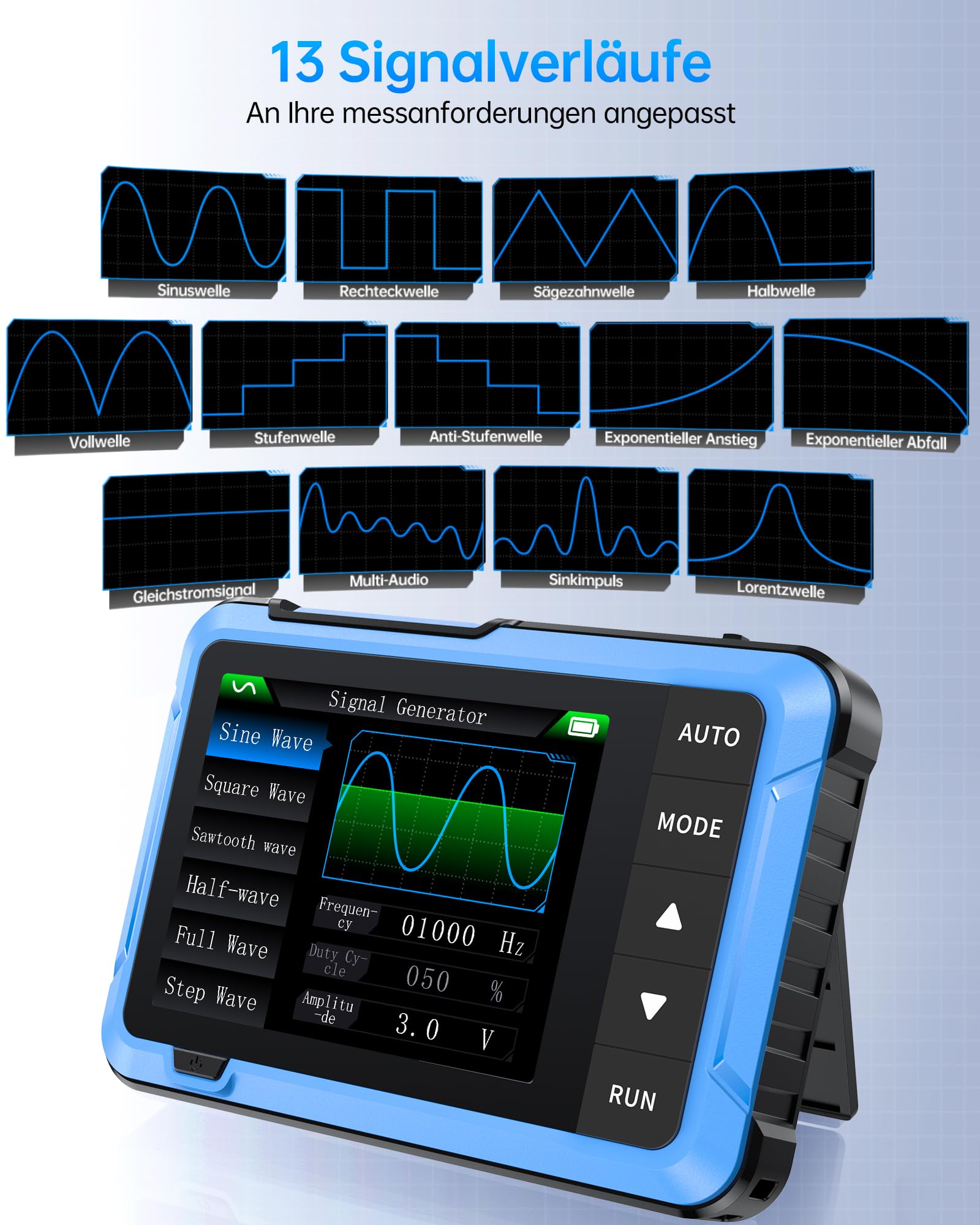 FNIRSI DSO-510 2-in-1 Hand-Oszilloskop & DDS-Signalgenerator – 10MHz Bandbreite, 48MS/s Abtastrate Digitales Oszilloskop Kfz, 2,8 Zoll TFT-Display, 13 Wellenformen, Triggerfunktion Auto/Normal/Einzeln