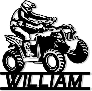 Personalized ATV Racing Metal Sign, ATV Motocross Hanging Sign Outdoor Porch Welcome, Custom Name Wall Fence Yard Patio, Home Office Decor, Quad Bike Gift Birthday by OhaPrints