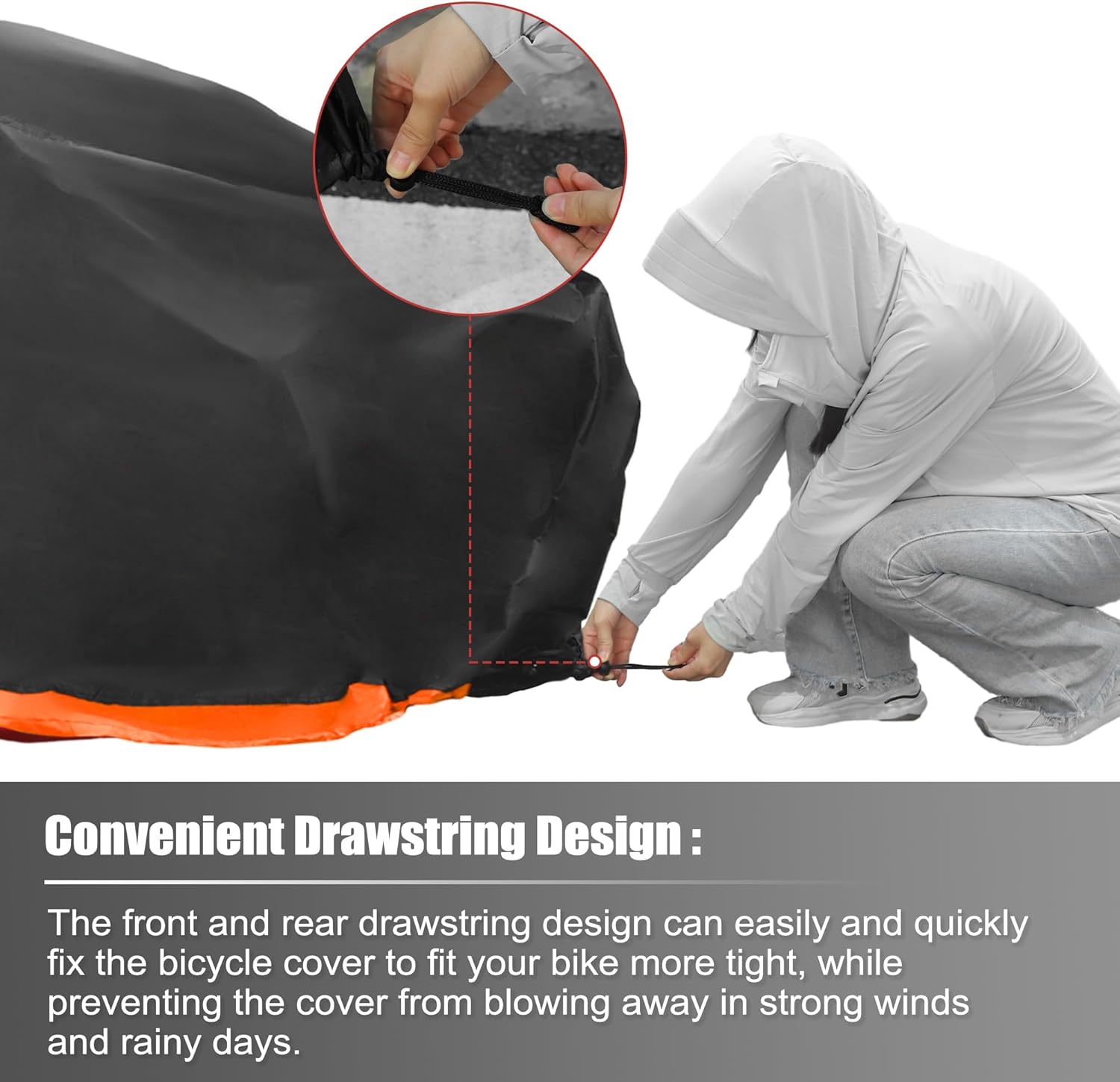 uxcell L 自転車カバー 防水 自転車カバー 電動バイク ほこり 雪 レインカバー マウンテンバイク ロードバイク ビーチクル