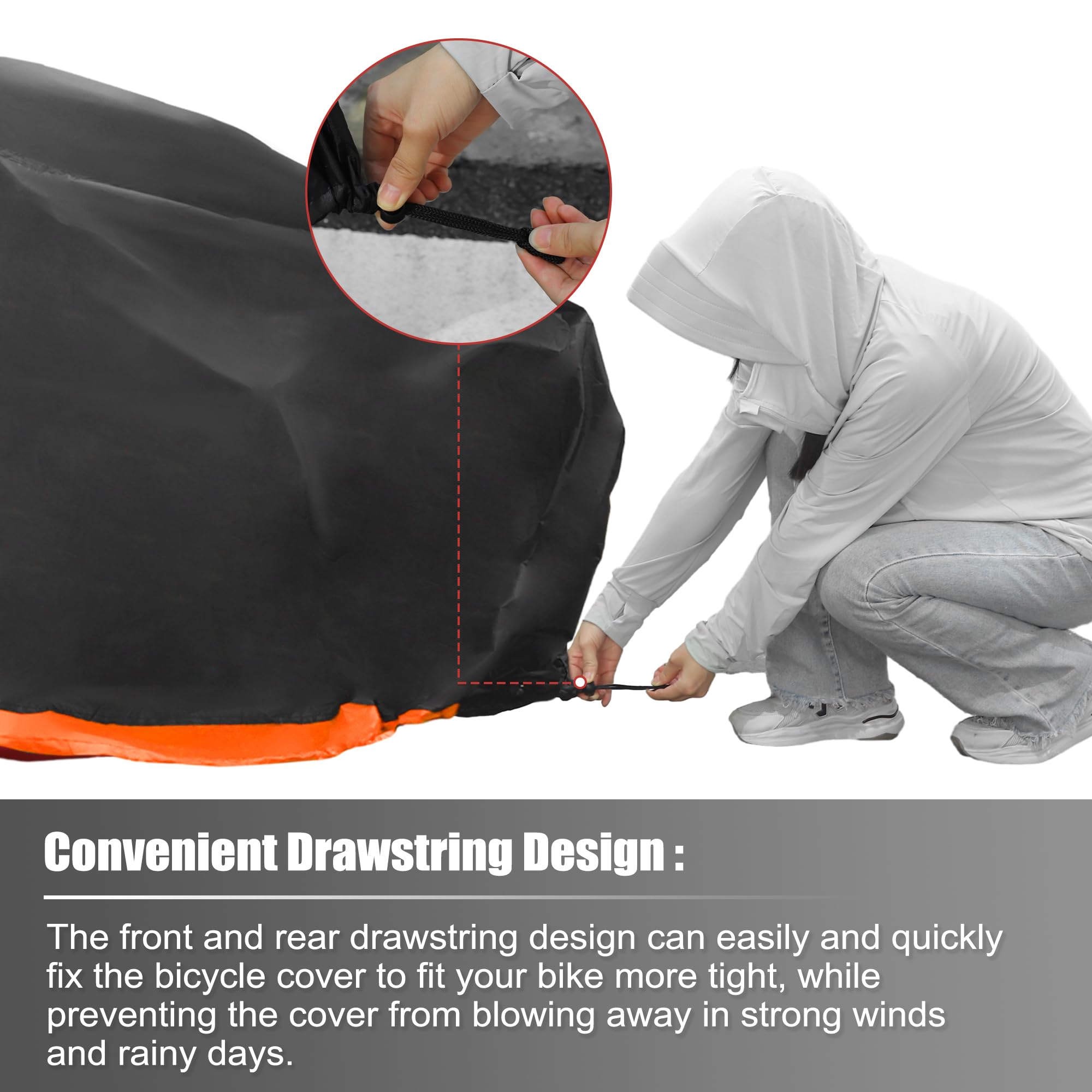uxcell Funda impermeable para bicicleta en L, cubierta para bicicleta eléctrica, cubierta para polvo y lluvia para bicicletas de montaña, bicicleta de carretera, cruceros de playa y ciclomotores,