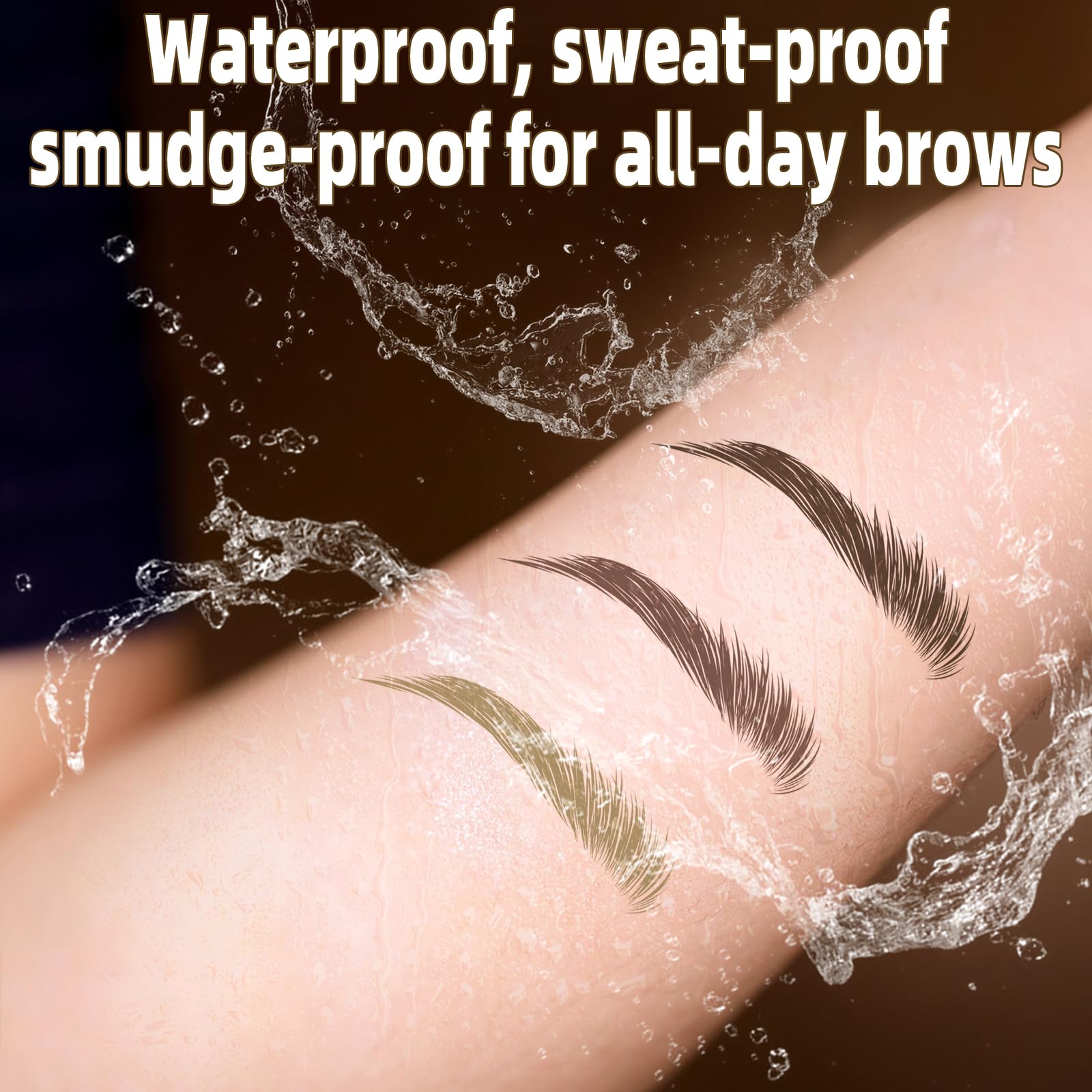 Matita per Sopracciglia Impermeabile Doppia Testa, Penna Eyeliner e Sopracciglia 2 in 1, Liquido Penna Sopracciglia Effetto Pelo per creare sopracciglia naturali, a lunga durata (Marrone scuro)