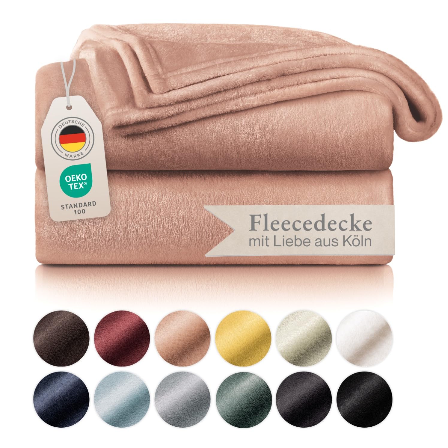 Blumtal Kuscheldecke flauschig - Oeko-TEX zertifizierte Fleecedecke 220x240 cm - Wohndecke 220x240 cm - Decke Couch als Wohn- & Kuscheldecke Rosa - Tagesdecke Rosa 220x240 weich