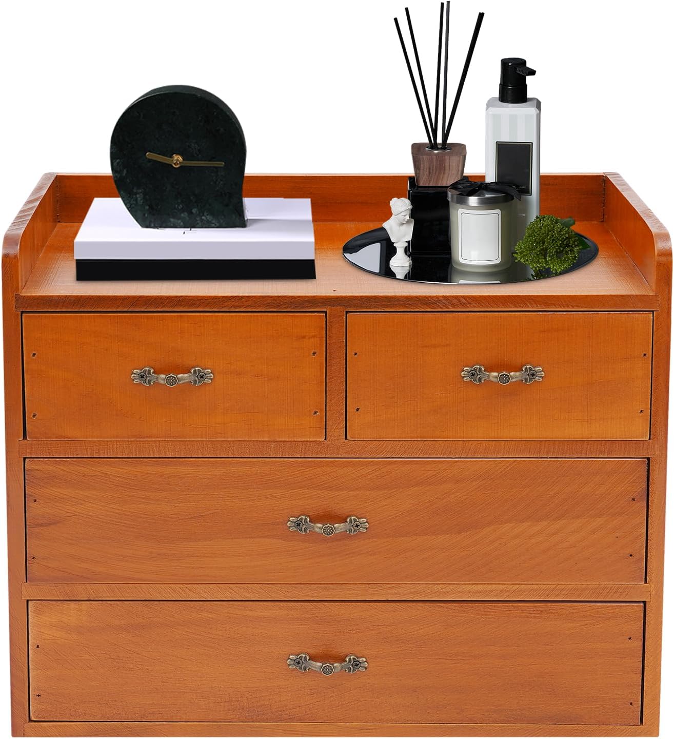 Desk drawer organizer, wooden desk organizer, countertop drawers, 4 drawer storage organizers, office organization and storage, for Home Office Bedroom