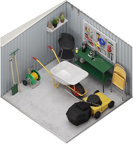 Wasabi - Casetta di Giardino Esterno 5,6 m2 Stark – 236x238x203cm - Lucernario in Policarbonato – Grigio Antracite e Beige - Porta Scorrevole Doppia – Tetto Inclinato - Capanno di Metallo Esterno - 8