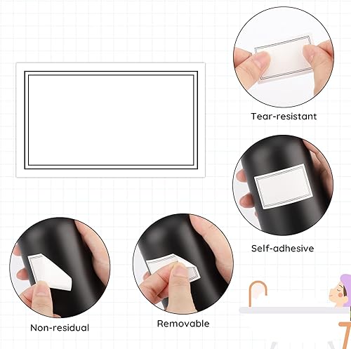 Miniatura 4 de Segbeauty Etiquetas autoadhesivas impermeables, 36 etiquetas de baño, etiquetas de lavandería, etiquetas de limpieza extraíbles, calcomanías en