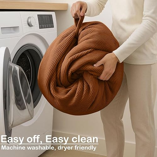 Miniatura 44 de Nobildonna - Funda para silla de puf (relleno sin relleno) de nido de pájaro para niños y adultos. Puf extra grande para almacenamiento de animales