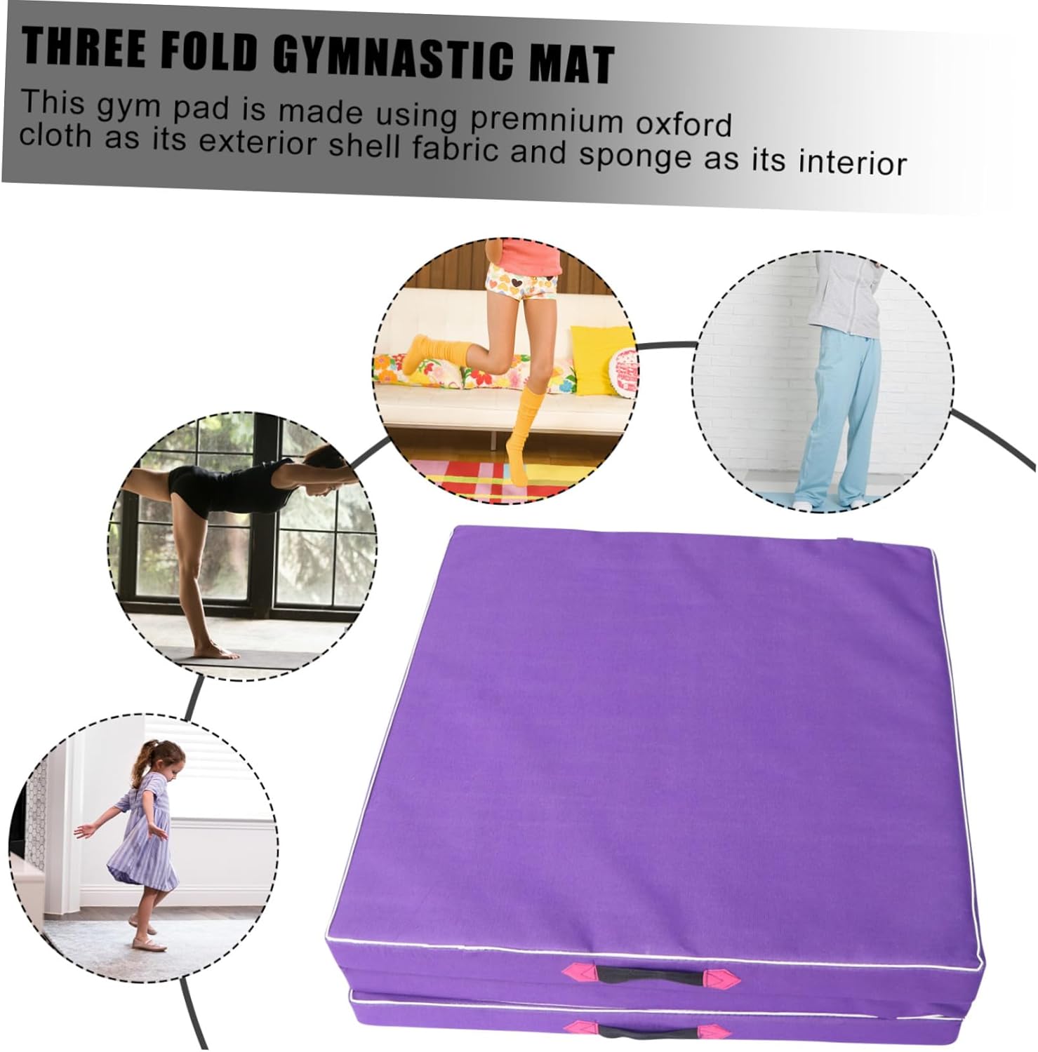 1pc Fold Gymnastic Cushion Mat for Home Exercise Yoga Dance and Sit-ups Random Handle
