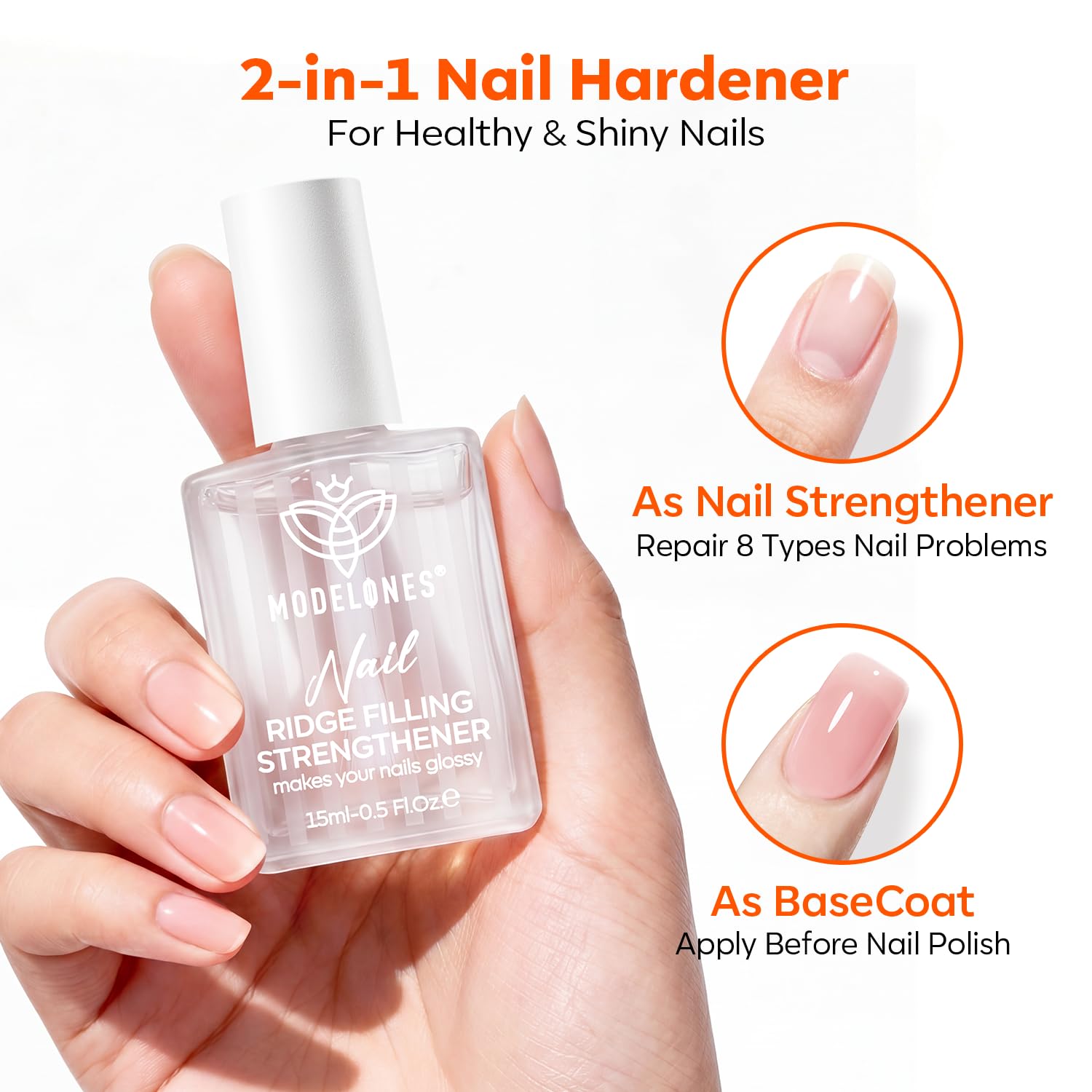 Modelones Nail Strengthener Growth and Repair Polish