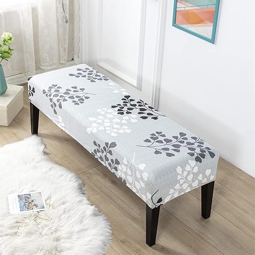 Miniatura 3 de CRFATOP Funda estampada para asiento de banco de comedor, funda elástica y tapizada, extraíble y lavable, fundas para silla de comedor para