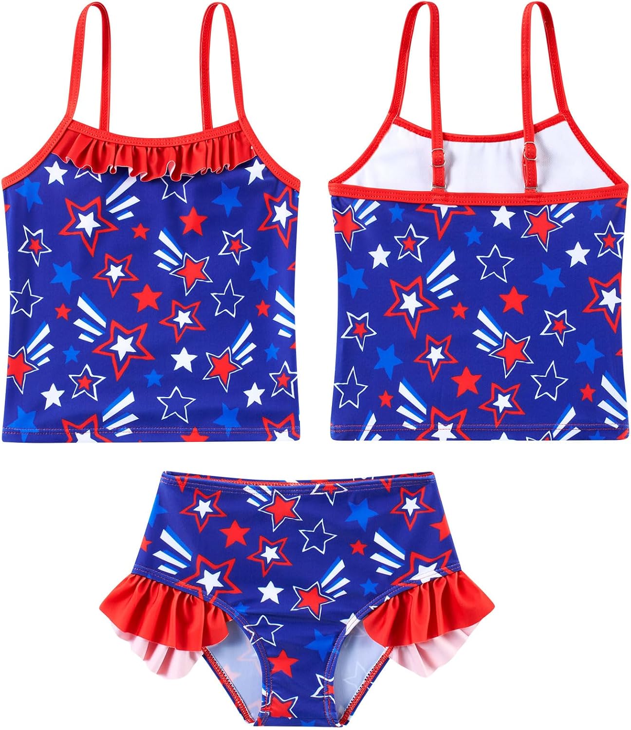 BFUSTYLE Girls Swimsuit 3 Pieces Rash Guard Kids Long Sleeves Bathing Suit 3-8 Years Sun Proction Swimwear Tankini