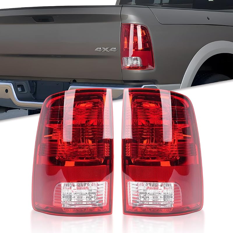 Conjunto de Lanternas Traseiras NOVCAPAR para Dodge Ram 1500 2500 3500 2009–2018 – Halógenas, Par