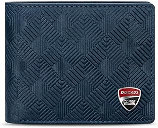 دوكاتي كورس محفظة جلد طبيعي للرجال DTLGW2200902 ازرق