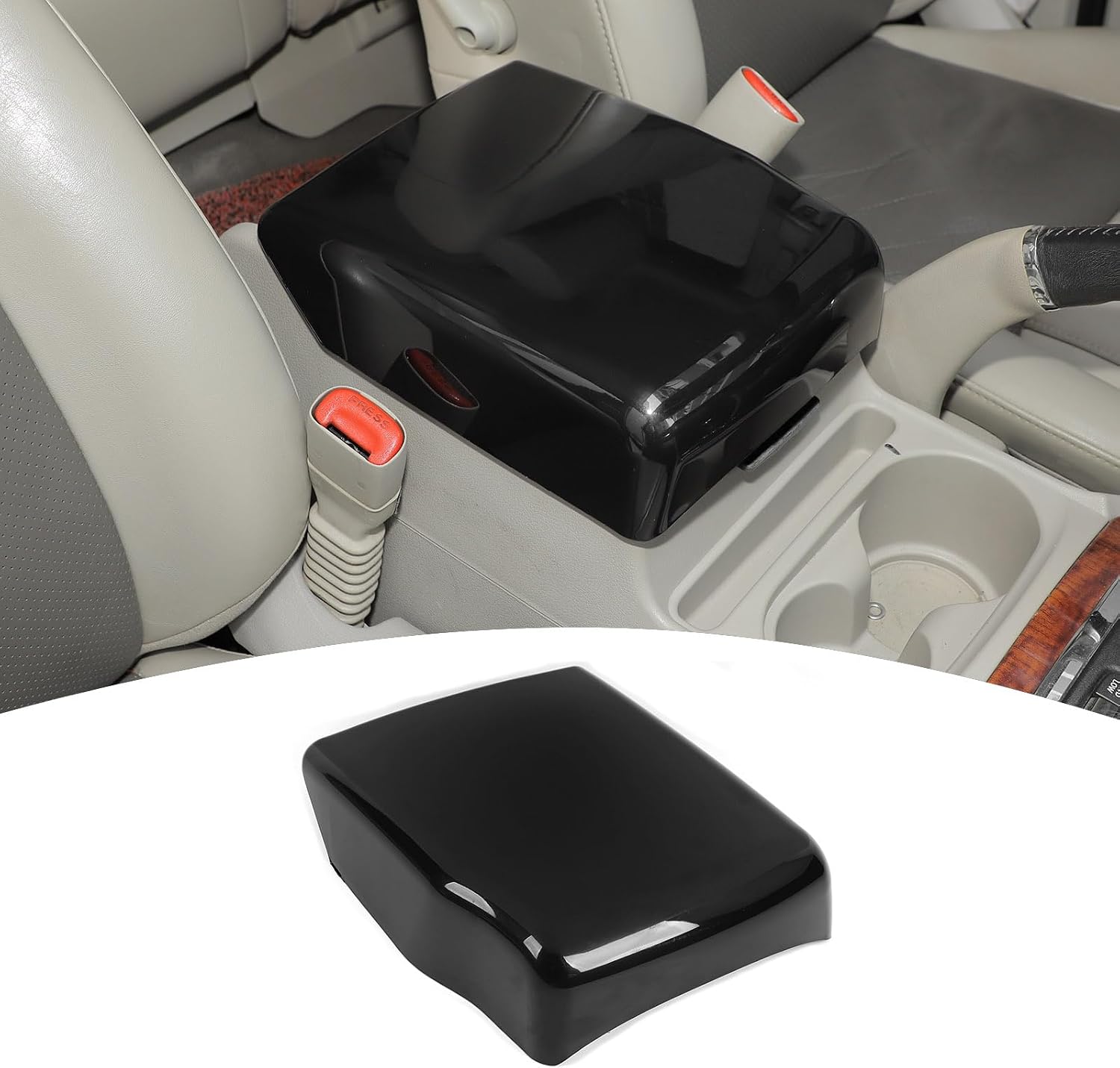 for Grand Commander Center Console Armrest Cover Trim Fit for Jeep Grand Commander 2006-2010 Black Interior Accessories 1pc