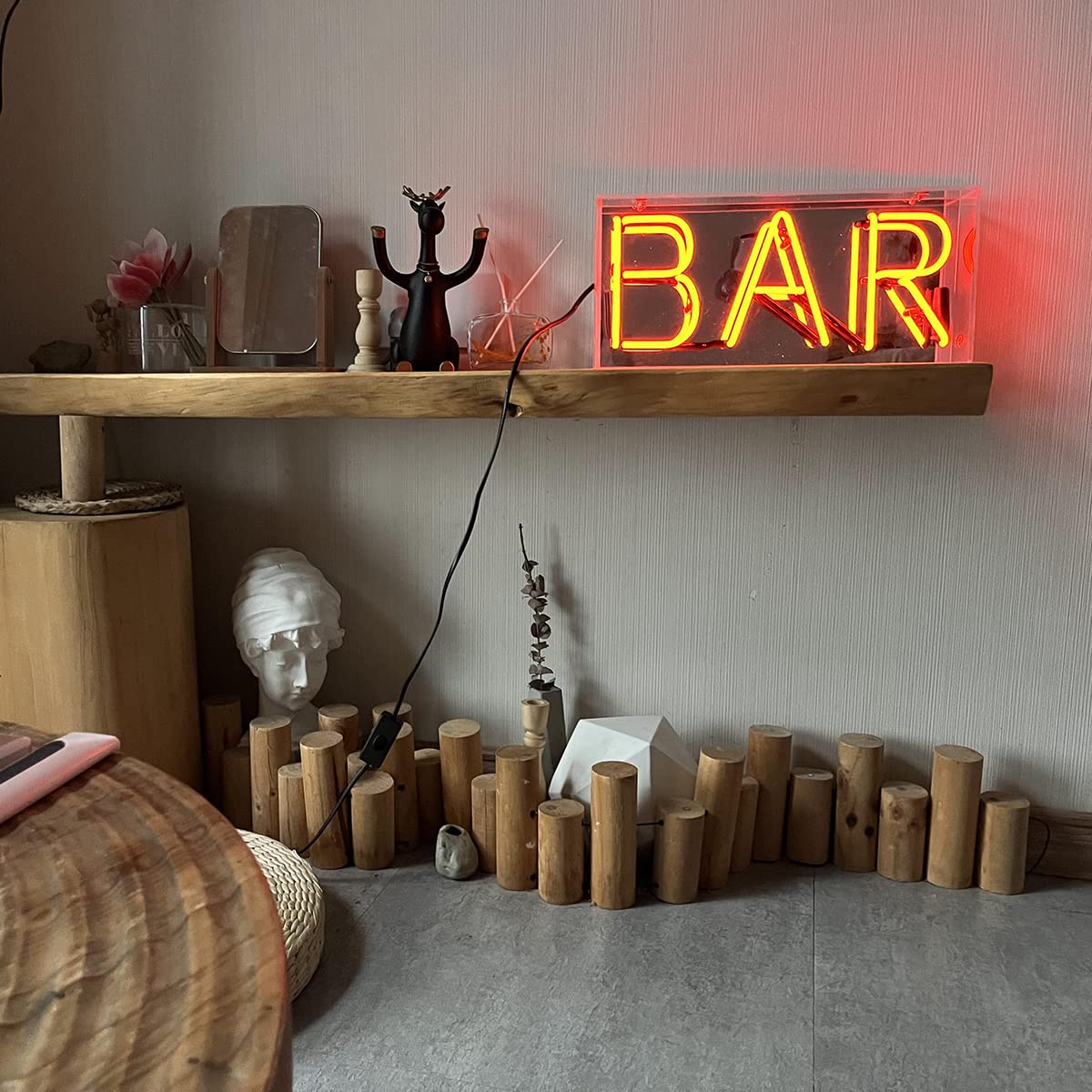 Amazon.co.jp: ネオンサイン BAR バー ミラースタイルのアクリル