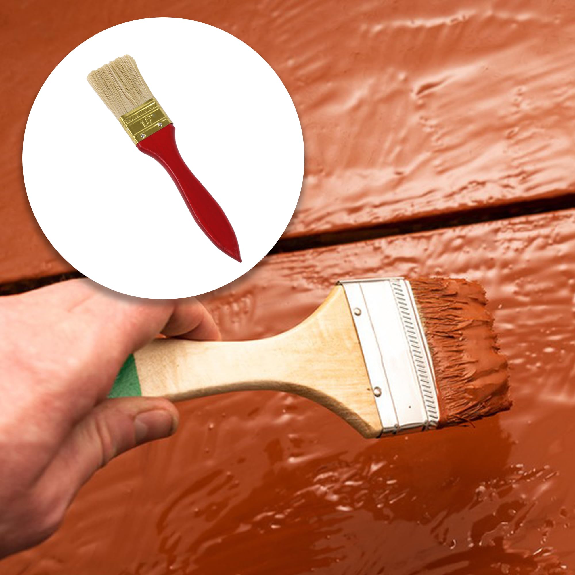 1 juego de 40 pinceles de pintura con mango de secoya de 1.5 pulgadas con cerdas gruesas para uso en interiores y exteriores