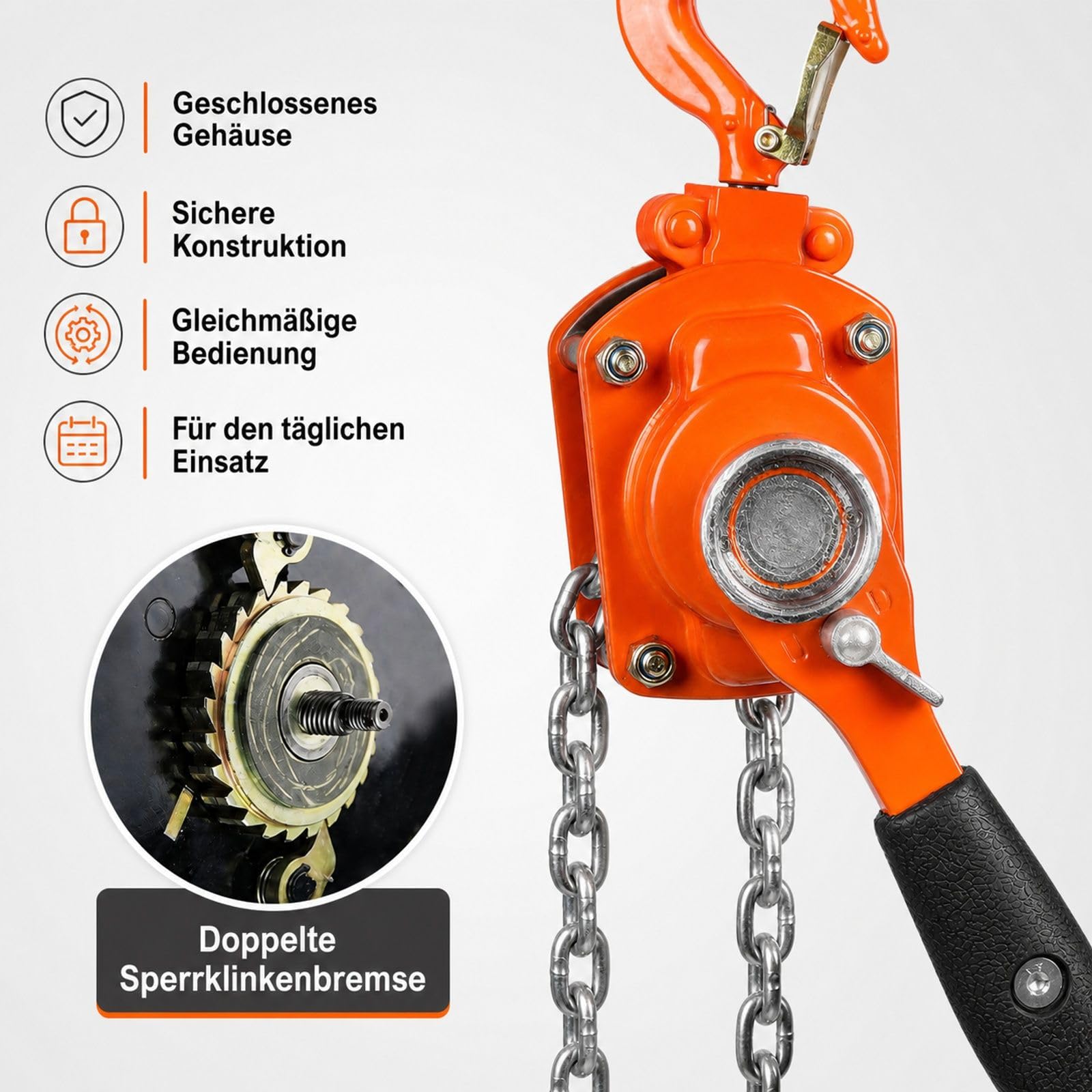 Mini Handhebelzug mit Kette für Garage Rampe Werkstatt und Warenhandhabung |