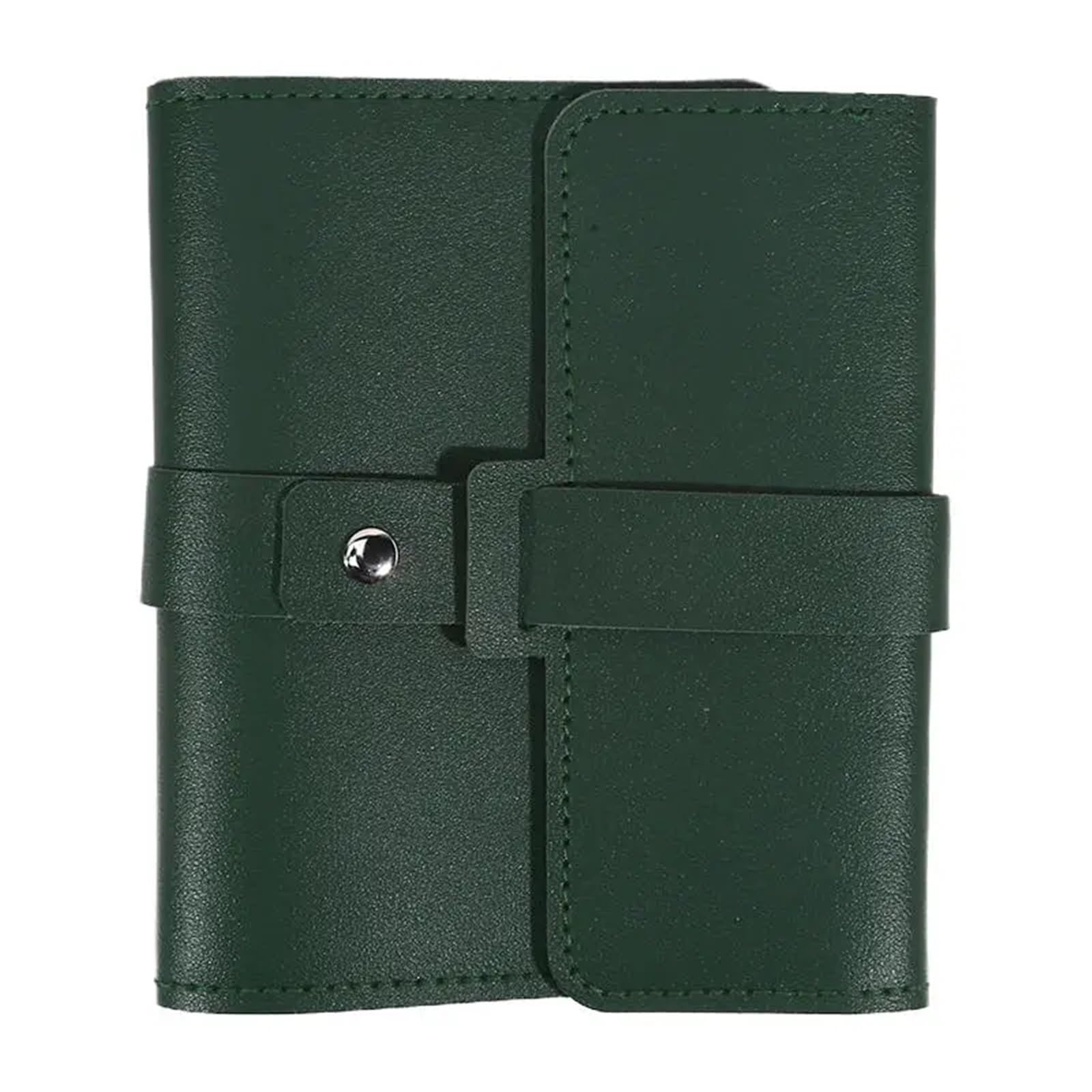 FDzkrtvm Transparent Jewelry Storage Book, PU Leather Multi-layer Book Type Ear Stud Organizer For Earrings Rings Multicolor(Dark Green)
