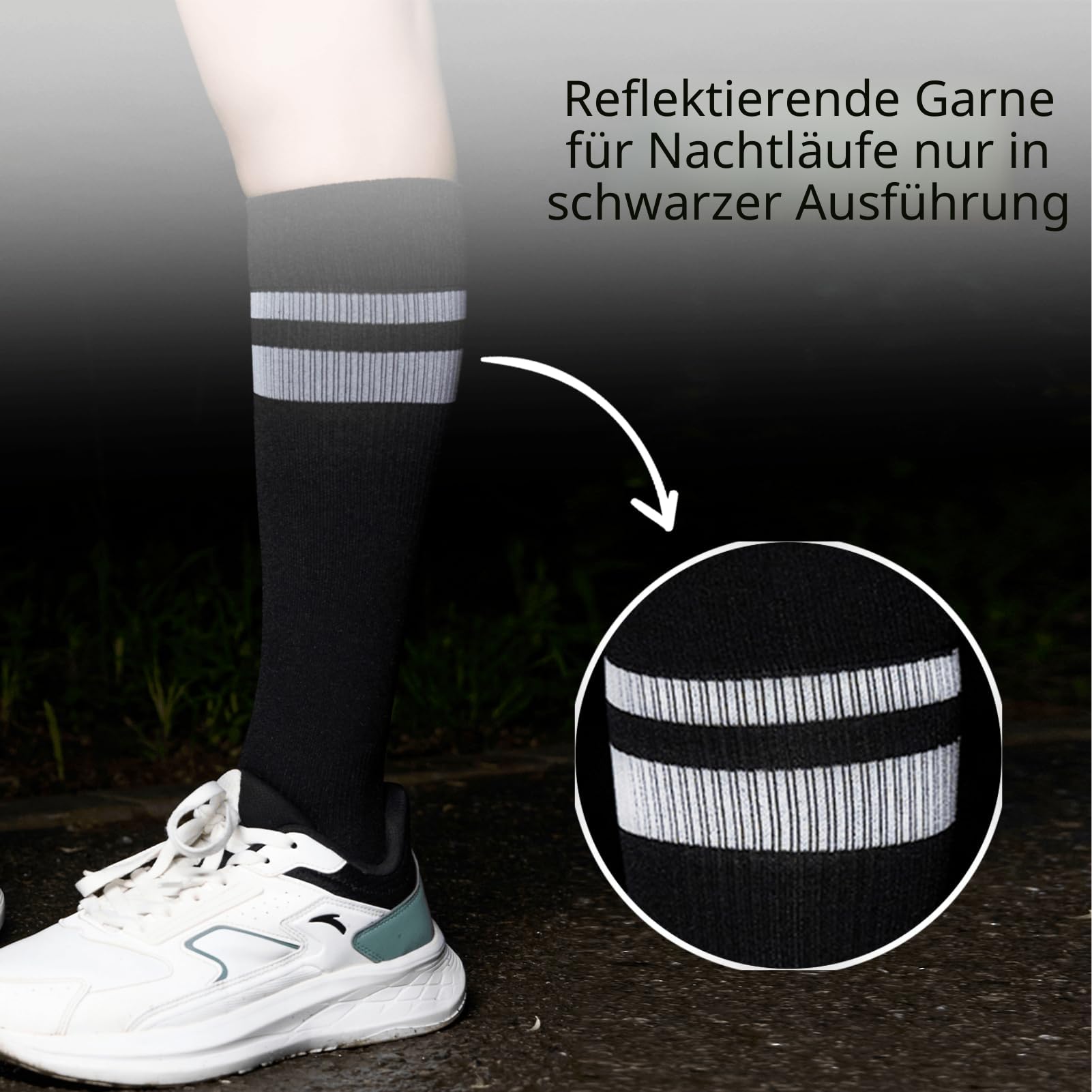 Kompressionsstrümpfe Damen & Herren – Für Sport, Laufen, Wandern, Alltag – Stützend & Atmungsaktiv, 15-20 mmHg